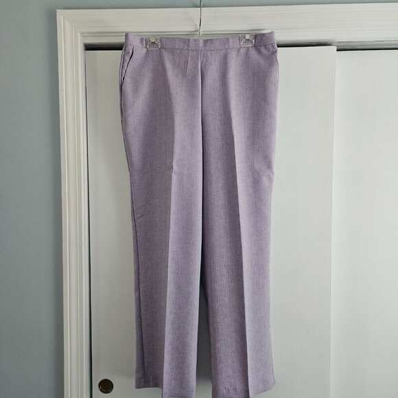 Alfred Dunner Elastic Waist Purple 16 Proportioned Dress Pants - Picture 1 of 7